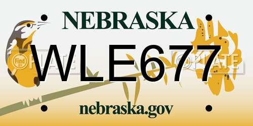 WLE677 Nebraska License Plate