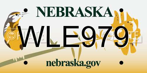 WLE979 Nebraska License Plate