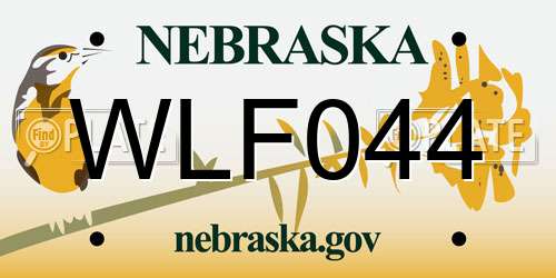 WLF044 Nebraska License Plate