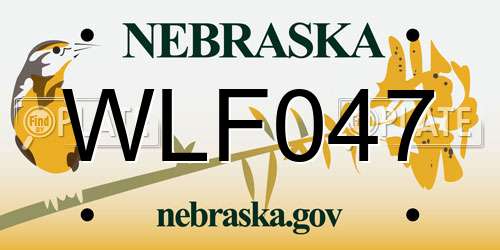 WLF047 Nebraska License Plate
