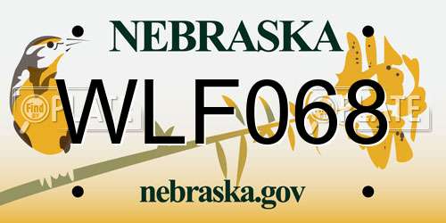 WLF068 Nebraska License Plate