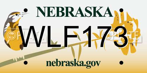 WLF173 Nebraska License Plate