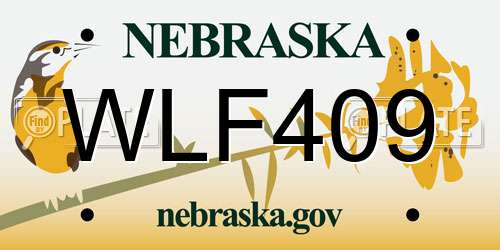 WLF409 Nebraska License Plate