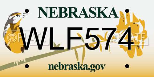 WLF574 Nebraska License Plate