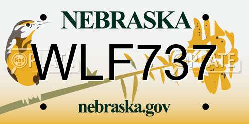WLF737 Nebraska License Plate