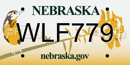 WLF779 Nebraska License Plate