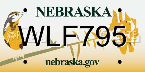 WLF795 Nebraska License Plate