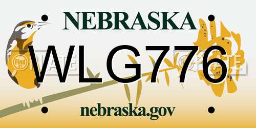 WLG776 Nebraska License Plate
