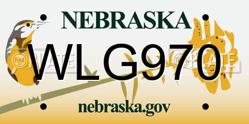 WLG970 Nebraska License Plate