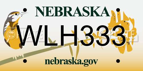 WLH333 Nebraska License Plate
