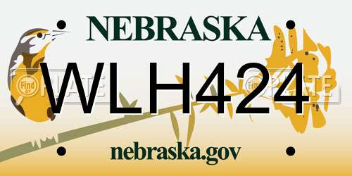 WLH424 Nebraska License Plate