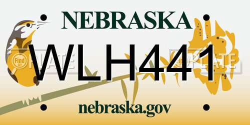 WLH441 Nebraska License Plate