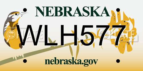 WLH577 Nebraska License Plate