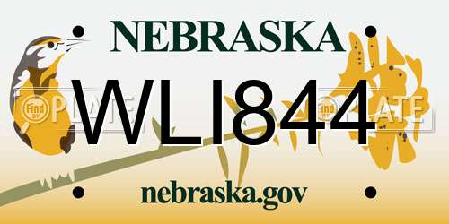 WLI844 Nebraska License Plate