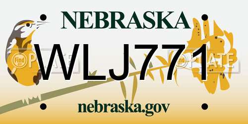 WLJ771 Nebraska License Plate