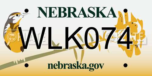 WLK074 Nebraska License Plate