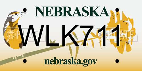 WLK711 Nebraska License Plate