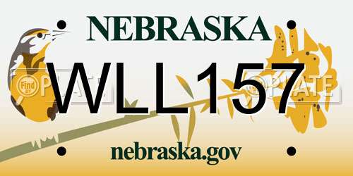 WLL157 Nebraska License Plate