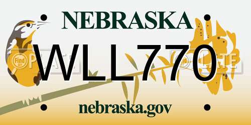 WLL770 Nebraska License Plate