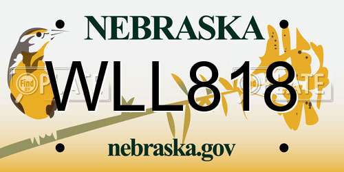 WLL818 Nebraska License Plate