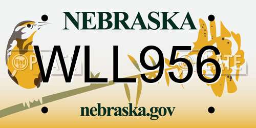 WLL956 Nebraska License Plate