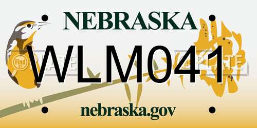 WLM041 Nebraska License Plate