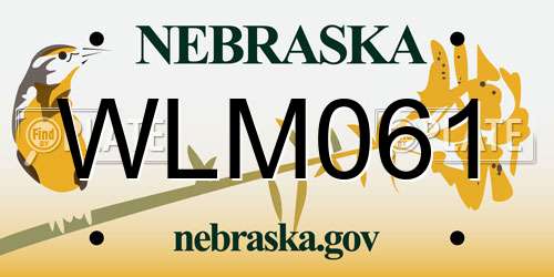 WLM061 Nebraska License Plate