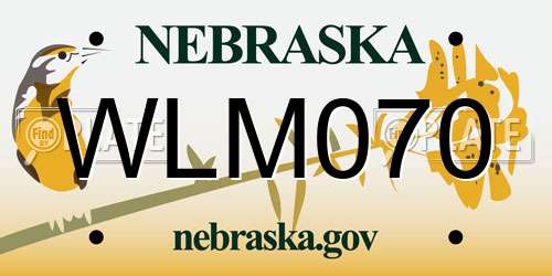 WLM070 Nebraska License Plate