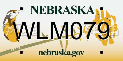 WLM079 Nebraska License Plate
