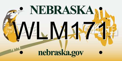 WLM171 Nebraska License Plate