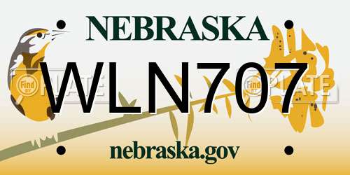 WLN707 Nebraska License Plate