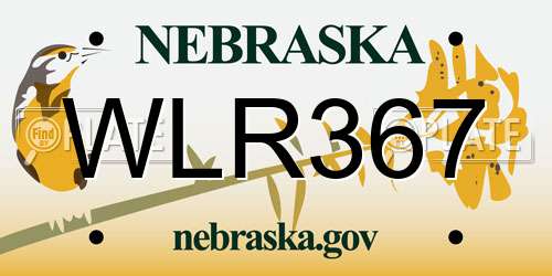 WLR367 Nebraska License Plate