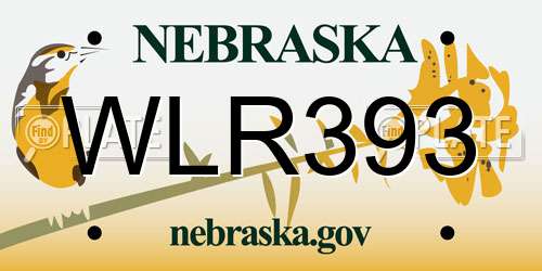 WLR393 Nebraska License Plate