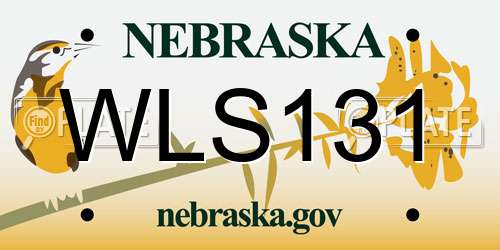 WLS131 Nebraska License Plate