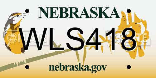 WLS418 Nebraska License Plate