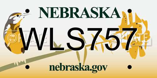 WLS757 Nebraska License Plate