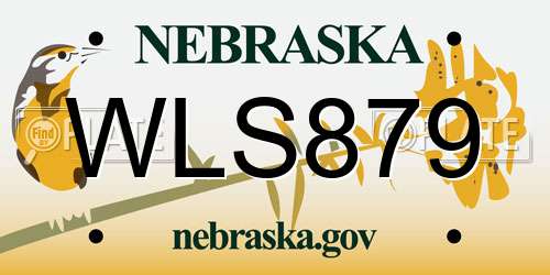 WLS879 Nebraska License Plate