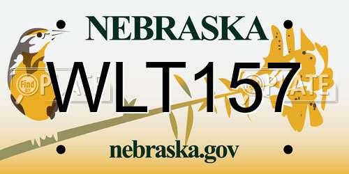 WLT157 Nebraska License Plate