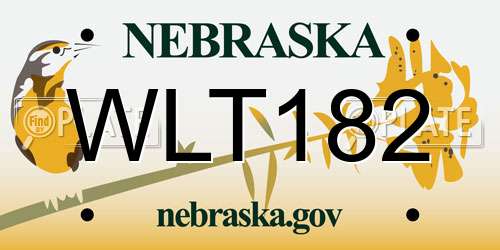 WLT182 Nebraska License Plate