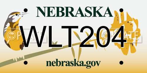 WLT204 Nebraska License Plate