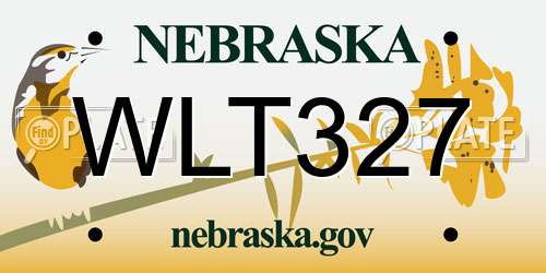 WLT327 Nebraska License Plate