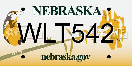 WLT542 Nebraska License Plate