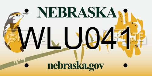 WLU041 Nebraska License Plate