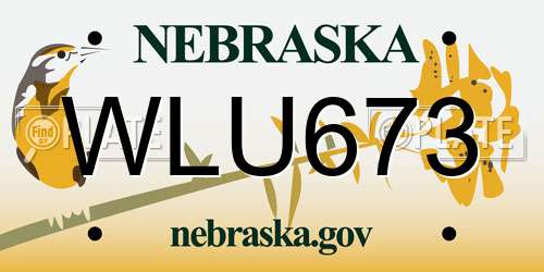 WLU673 Nebraska License Plate