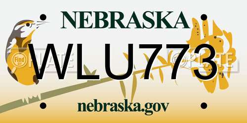 WLU773 Nebraska License Plate