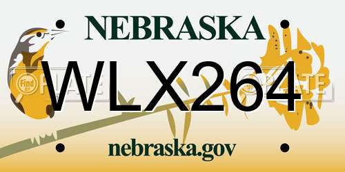 WLX264 Nebraska License Plate