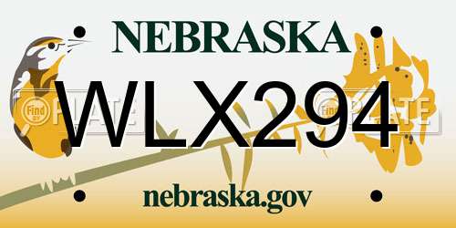WLX294 Nebraska License Plate