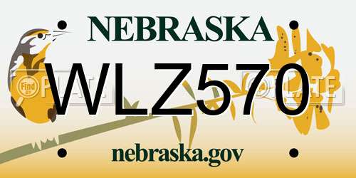 WLZ570 Nebraska License Plate