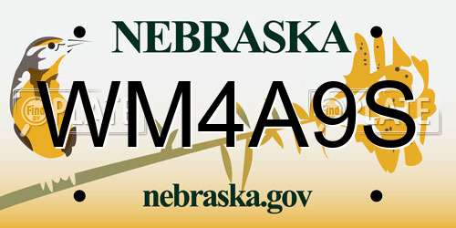 WM4A9S Nebraska License Plate