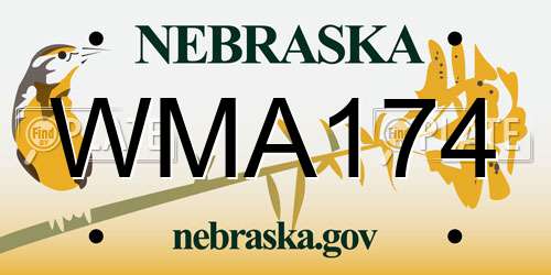 WMA174 Nebraska License Plate